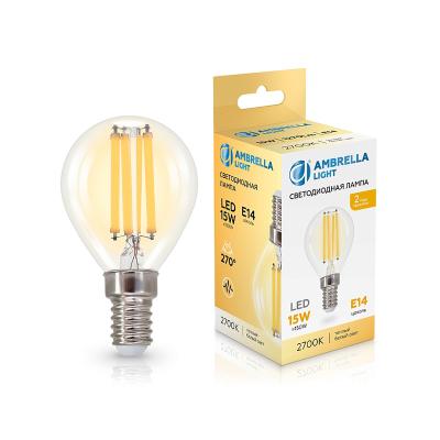 Лампа LED AMBRELLA Filament 15W/E14/2700К шар 451533