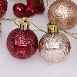 Набор елочных украшений СЕРПАНТИН Волшебное сияние рубин, шампань 4 см