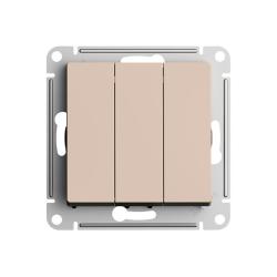 Механизм выключателя SYSTEME ELECTRIC Atlas design 3 клавиши песочный ATN001231 