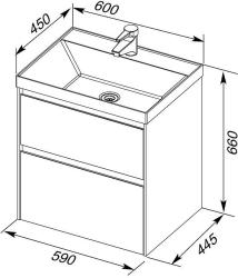 Тумба с раковиной AQUANET Гласс 60 
