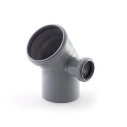 Уголок канализационный 110 мм 45° с правым выходом 50 мм