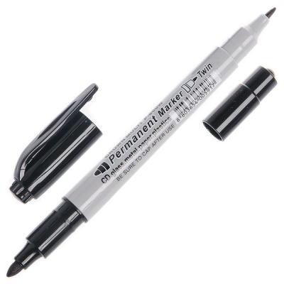 Маркер перманентный CROWN P-800W двухсторонний черный 2/1 мм