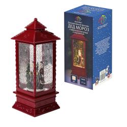 Фонарь LED NEON-NIGHT Дед Мороз декоративный с эффектом снегопада и подсветкой теплый белый 501-062