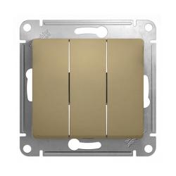 Механизм выключателя SYSTEME ELECTRIC Glossa 3 клавиши титан GSL000431