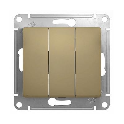 Механизм выключателя SYSTEME ELECTRIC Glossa 3 клавиши титан GSL000431