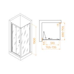 Душевое ограждение RGW PA-132 (PA-21+Z-050-5) 70*70 см