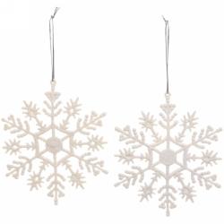 Набор елочных украшений СЕРПАНТИН Зимние снежинки белый 9,5 см