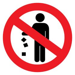 Знак безопасности Не мусорить 150 мм