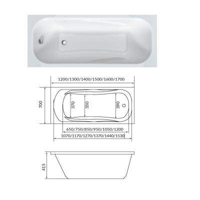 Ванна акриловая OPTIMA Classic 150*70 см