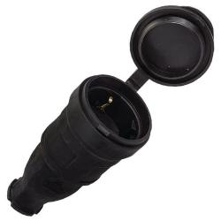 Розетка TDM с крышкой переносная черный