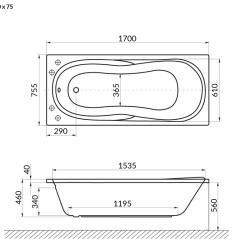 Ванна акриловая EXCELLENT Sekwana 170