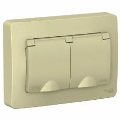 Розетка SYSTEME ELECTRIC Blanca двойная с заземлением бежевый BLNRS441127