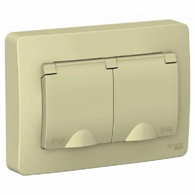 Розетка SYSTEME ELECTRIC Blanca двойная с заземлением бежевый BLNRS441127