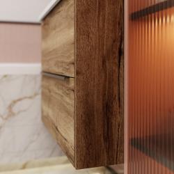 Тумба с раковиной LA FENICE Tesoro 100 дуб Галифакс табак