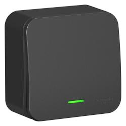 Выключатель SYSTEME ELECTRIC Blanca 1 клавиша с подсветкой антрацит BLNVA101116