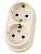 Розетка сетевая TDM Ретро с заземлением двойная слоновая кость SQ1806-0532