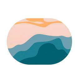 Салфетка подстановочная ПЛАСТМАРКЕТ бирюзовый, персиковый 45*32 см