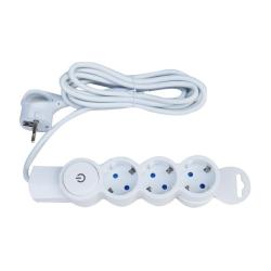 Удлинитель СПУТНИК 3 гнезда с заземлением с выключателем 1,5 м