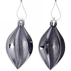 Набор елочных украшений СЕРПАНТИН Таинственное очарование Капля графит 8 см