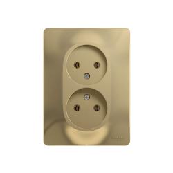 Розетка сетевая SYSTEME ELECTRIC Glossa двойная титан GSL000420