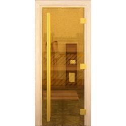 Дверь для бани DOORWOOD Престиж Золото правое 2000*800 мм