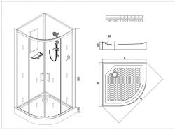 Душевая кабина ESBANO EST-100 C 100*100 см 