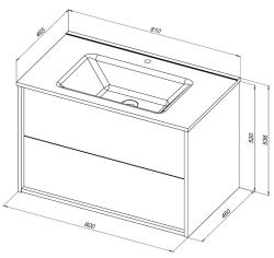 Тумба с раковиной AQUANET Lino 80 дуб велингтон