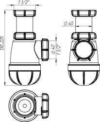 Сифон бутылочный AQUANT B0120