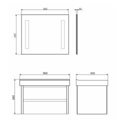 Тумба с раковиной COMFORTY Дублин 90