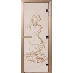 Дверь для бани DOORWOOD Искушение Сатин правое 2000*800 мм