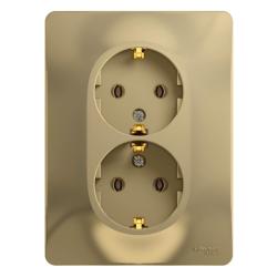 Розетка SYSTEME ELECTRIC Blanca двойная с заземлением бежевый BLNRS001027