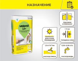 Шпатлевка VETONIT LR+ полимерная 20 кг