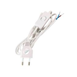 Шнур сетевой с вилкой TDM с заземлением белый 3 м