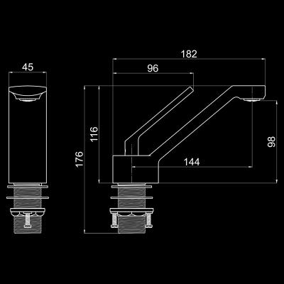 Смеситель для умывальника ELGHANSA Urban XQ 1613301-MattGold Смеситель для умывальника ELGHANSA Urban XQ 1613301-MattGold
