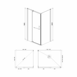 Душевое ограждение MIRSANT Arena Square 120*90 см 