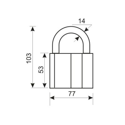 Замок навесной АЛЛЮР ВС2С