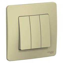 Выключатель SYSTEME ELECTRIC Blanca 3 клавиши бежевый BLNVS100507 