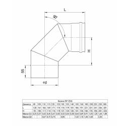 Колено-сэндвич FERRUM GS AISI 430 90° 0,5 мм 130 мм