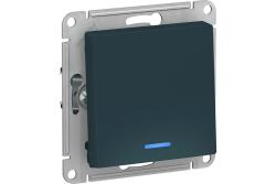 Механизм выключателя SYSTEME ELECTRIC Atlas design 1 клавиша с подсветкой изумруд ATN000813