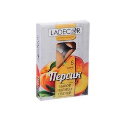 Свечи АРОМА гильза 6шт Персик /Бизнес Вест/