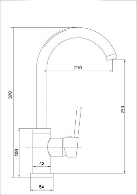 Смеситель для кухни EMAR Dark ЕСВ-3004