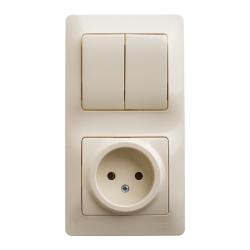 Блок розетка и выключатель SYSTEME ELECTRIC Glossa бежевый GSL000272