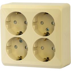 Розетка SCHNEIDER ELECTRIC Этюд 4 гнезда с заземлением бежевый