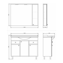 Зеркальный шкаф COMFORTY Сочи 100*82 см
