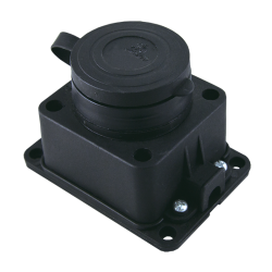 Розетка TDM с крышкой настенная черный