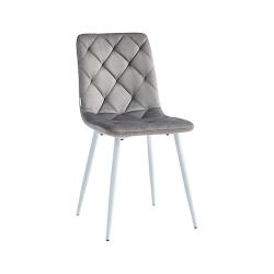 Стул DC-210 мягкий без подлокотников, цвет: антрацит #G62-15 велюр/ноги белые КРУГЛЫЕ /ЛА АЛЬТА