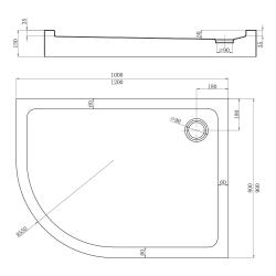 Поддон акриловый VECONI 120*80 см TZ55L-12080-C5