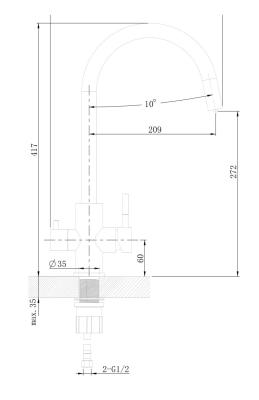 Смеситель для кухни AGGER GP53-403B Смеситель для кухни AGGER GP53-403B