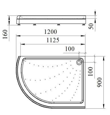 Поддон акриловый RADOMIR Соул 4 L 120*90 см