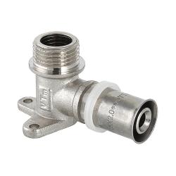 Уголок VALTEC комбинированный пресс с креплением 16 мм 1/2" НР